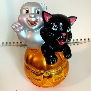Vintage 2004 Christopher Radko Halloween Boo Buddies Large Trinket Box